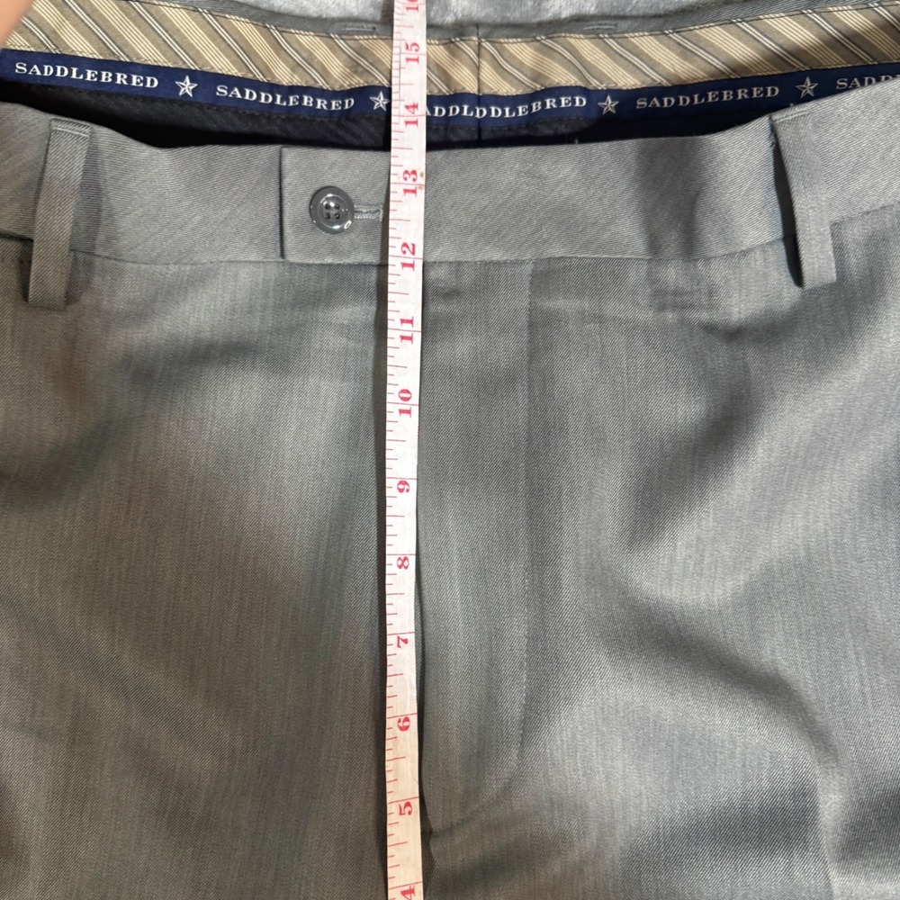 Saddlebred Mens Gray Dress Pants Flat Front Trousers 40x29 10-10834 Business‎ - Picture 5 of 8